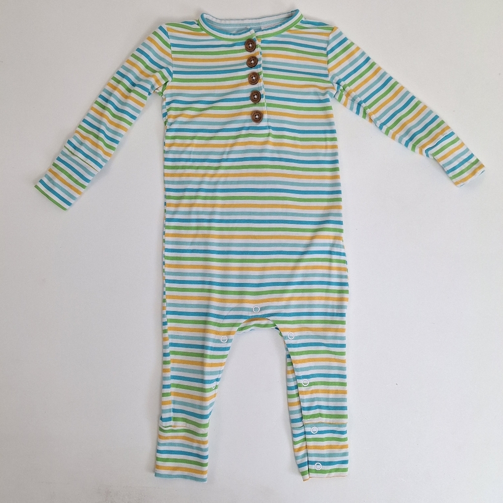 Posh Peanut Striped Bamboo Onesie Unisex 18-24 Months